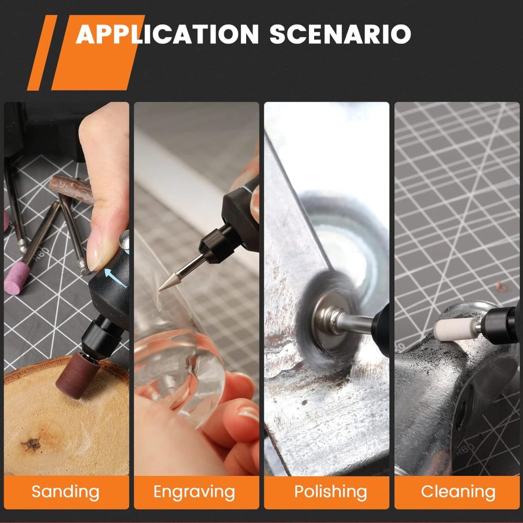 4V Cordless Rotary Tool, GoGonova 3-Speeds 18000 RPM Mini Power Rotary Tool, Rechargeable Rotary Tool for Grinding, Polishing, Wood Carving, Engraving, Soft Metal Drilling, Cutting