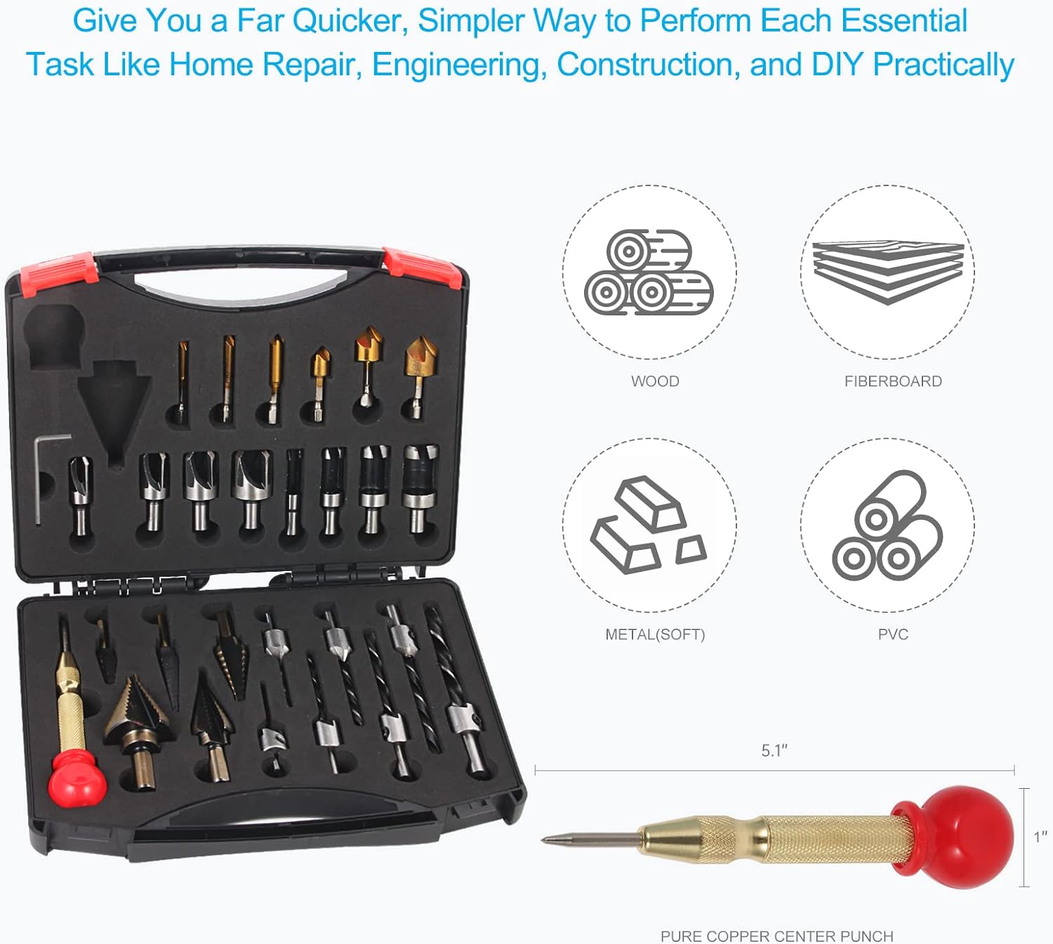 FENSIDEN Woodworking Chamfer Drilling Tools Review