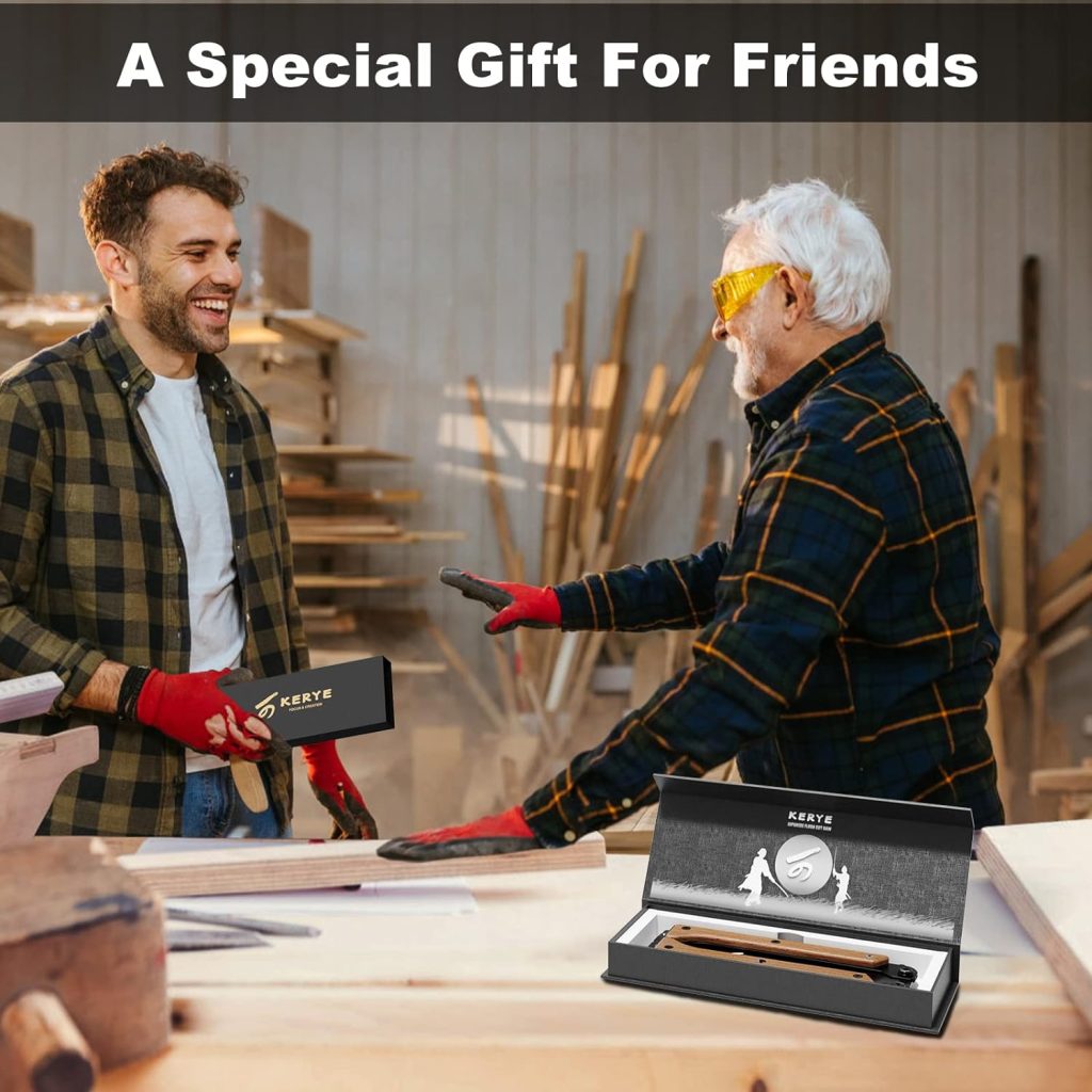 KERYE Hand Saw Tools, 5.5 Inch Mini Pocket Folding Saw, SK5 Blade Wood Saw for Woodworking, 13/14 TPI Double Edges Pull Saw, Flush Cut Saw for Wet/Dry Wood, Christmas Gifts for Men- KY03