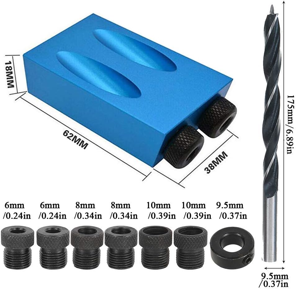 Wood Woodwork Guides Joint Angle Tool Carpentry Locator - 14Pcs Pocket Hole Jig 15Degree Woodworking Inclined Hole Fixture 6/8/10mm Drill Bits Dowel Screw Drill Jig Joinery Kit Carpenters Wood Woodwork Guides Joint Angle Tool Carpentry Locator - 14Pcs Pocket Hole Jig 15Degree Woodworking Inclined Hole Fixture 6/8/10mm Drill Bits Dowel Screw Drill Jig Joinery Kit Carpenters