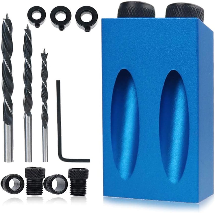 Wood Woodwork Guides Joint Angle Tool Carpentry Locator - 14Pcs Pocket Hole Jig 15Degree Woodworking Inclined Hole Fixture 6/8/10mm Drill Bits Dowel Screw Drill Jig Joinery Kit Carpenters Wood Woodwork Guides Joint Angle Tool Carpentry Locator - 14Pcs Pocket Hole Jig 15Degree Woodworking Inclined Hole Fixture 6/8/10mm Drill Bits Dowel Screw Drill Jig Joinery Kit Carpenters